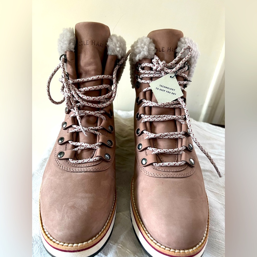 Cole Haan Women's Pinkish-Beige Shearling Boots